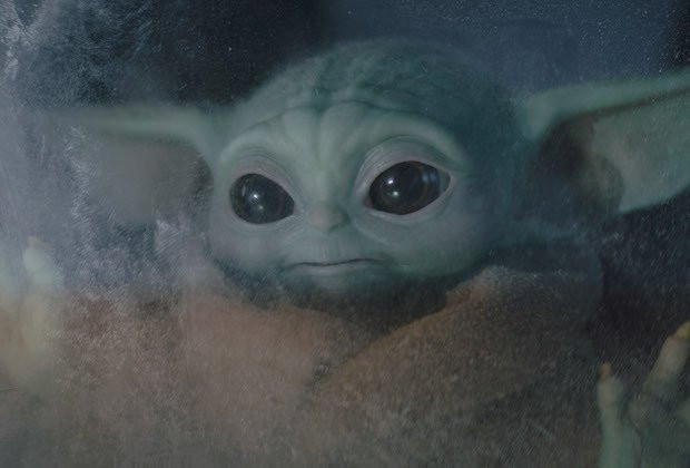 Baby Yoda in season 2 episode 2 of Star Wars series The Mandalorian on Disney Plus