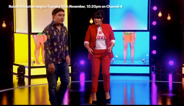 Contestant Brian and host Anna Richardson on Naked Attraction