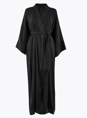 satin long dressing gown m&s
